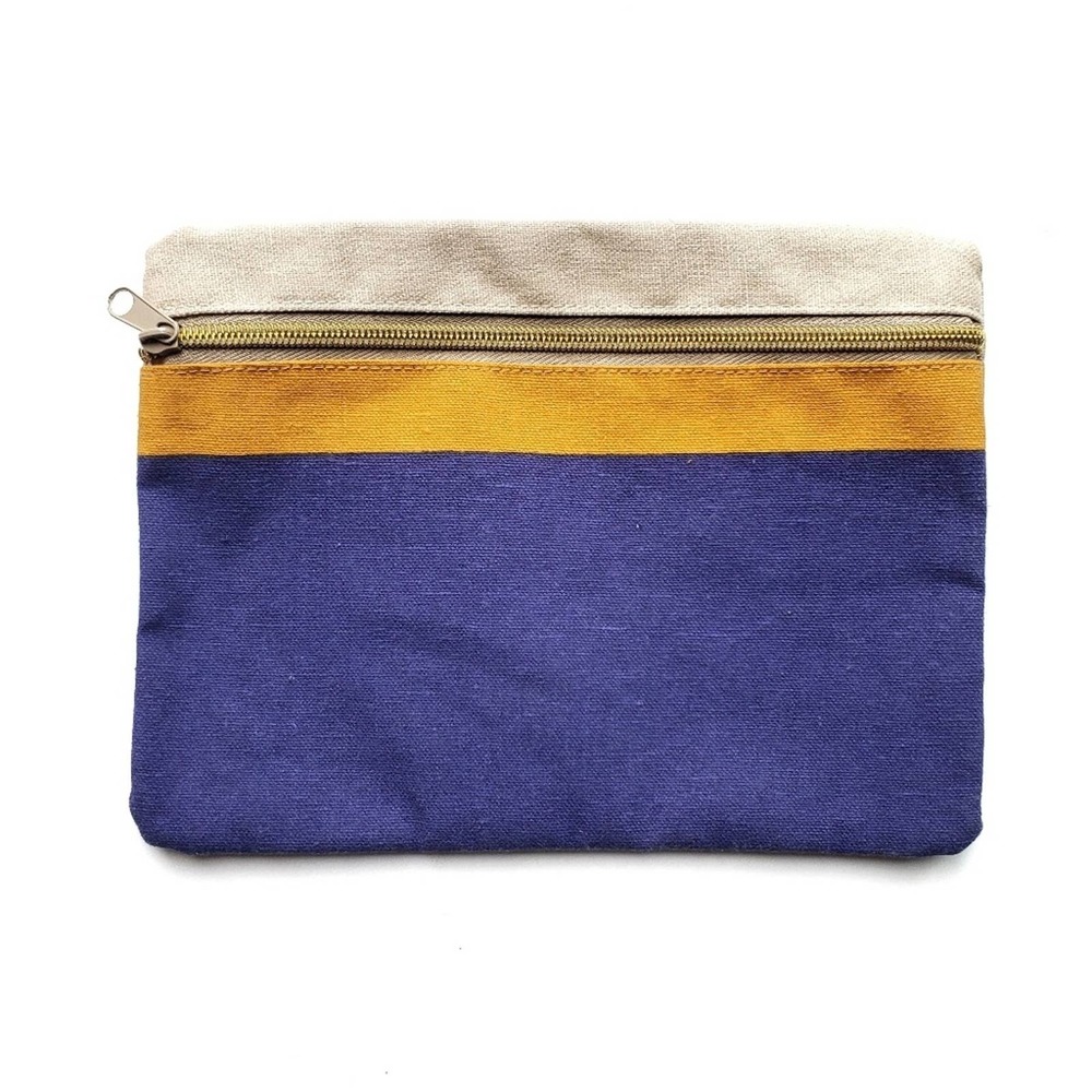 twelveNYC Zippered Linen Clutch Bag